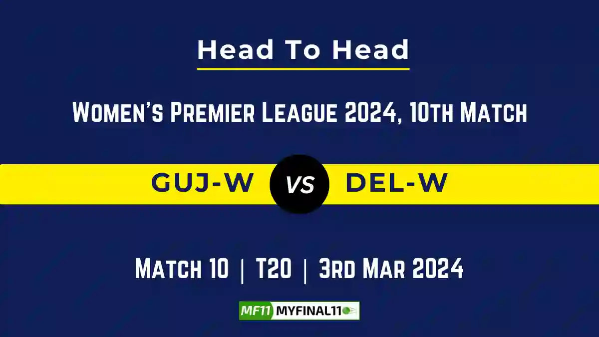 GUJ-W vs DEL-W Head to Head, GUJ-W vs DEL-W player records, GUJ-W vs DEL-W player Battle, and GUJ-W vs DEL-W Player Stats, GUJ-W vs DEL-W Top Batsmen & Top Bowlers records for the Upcoming Women's Premier League 2024, 10th Match, which will see Gujarat Giants Women taking on Delhi Capitals Women, in this article, we will check out the player statistics, Furthermore, Top Batsmen and top Bowlers, player records, and player records, including their head-to-head records