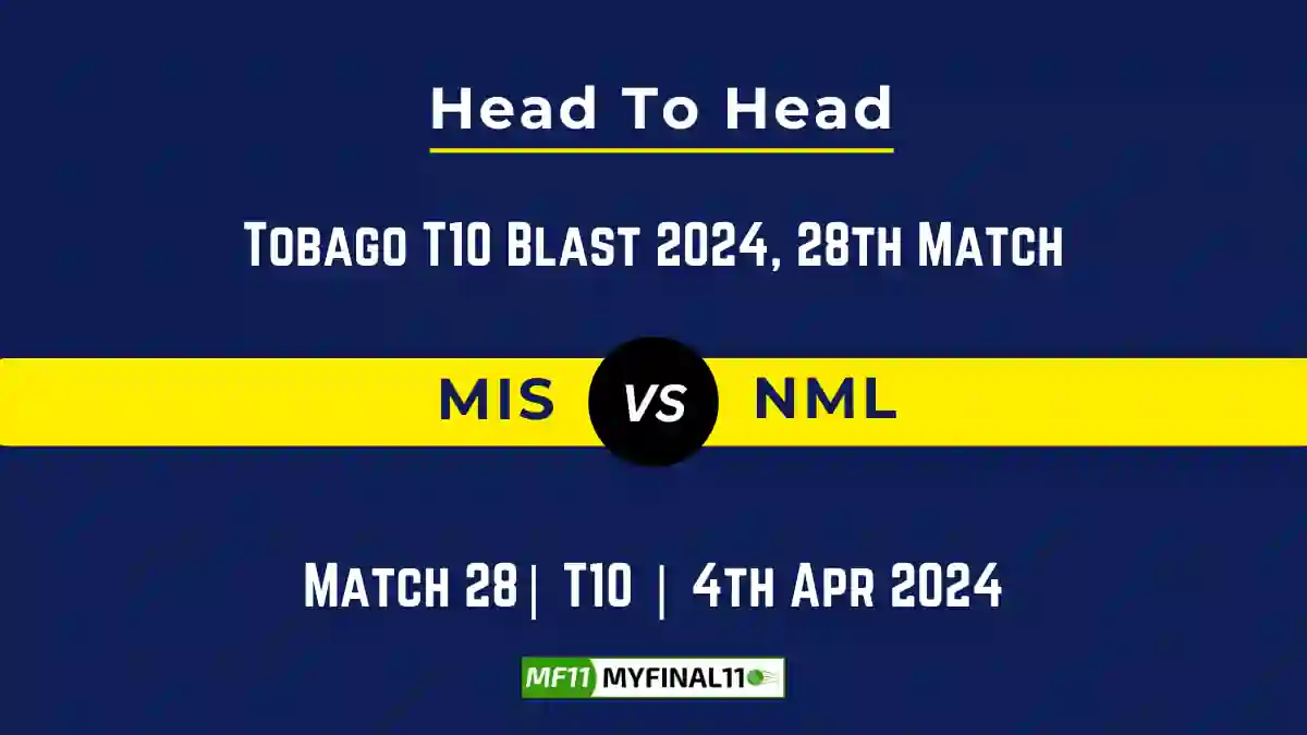 MIS vs NML Head to Head MIS vs NML Head to Head, MIS vs NML player records, MIS vs NML player Battle, and MIS vs NML Player Stats, MIS vs NML Top Batsmen & Top Bowlers records for the Upcoming Tobago T10 Blast 2024, 28th T10 Match, which will see Mt Irvine Surfers taking on No Mans Land Explorers, in this article, we will check out the player statistics, Furthermore, Top Batsmen and top Bowlers, player records, and player records, including their head-to-head records