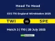 TWI vs SPE Player Battle & Head to Head ECS T10 England Wimbledon 2025